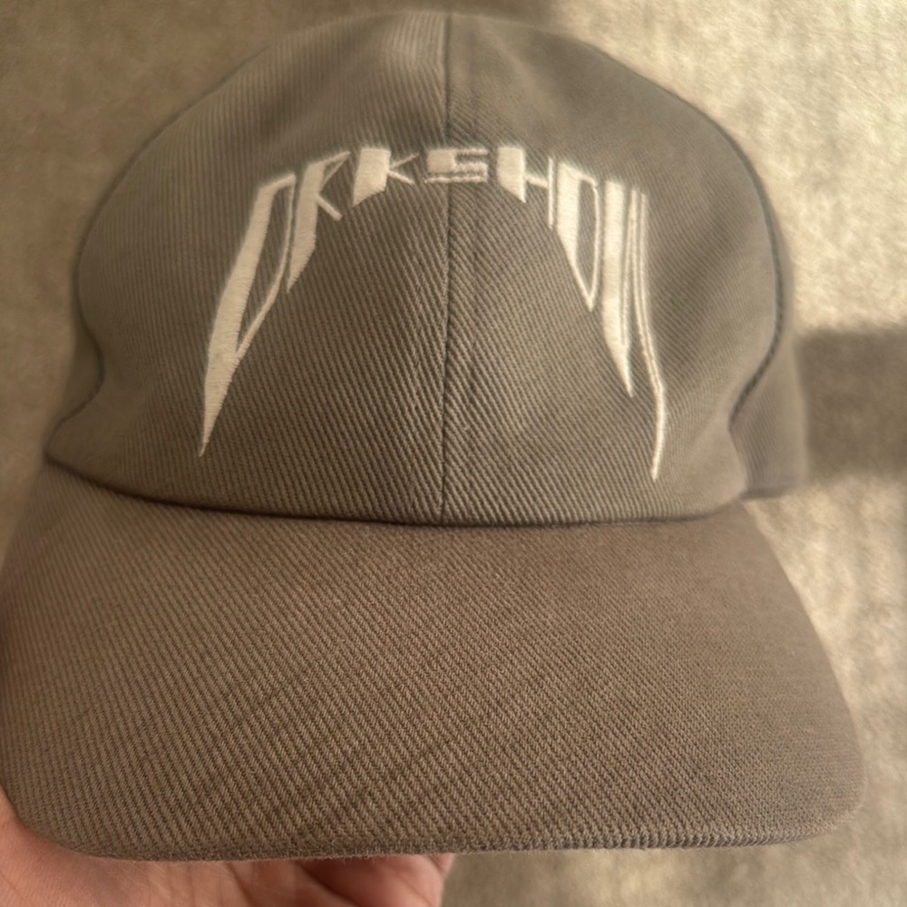 Rick Owens Gray Hat with Angular Logo